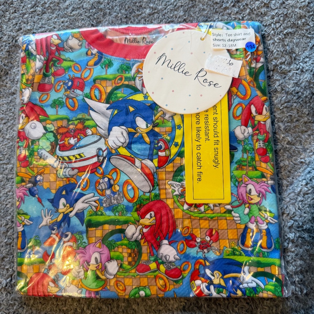 Millie Rose Sonic the Hedgehog Day Wear 12-18